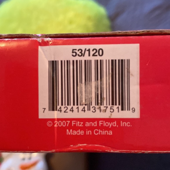 Fitz and Floyd Snow Circles Christmas Canapé Plate with Snowman original box - Picture 6 of 6